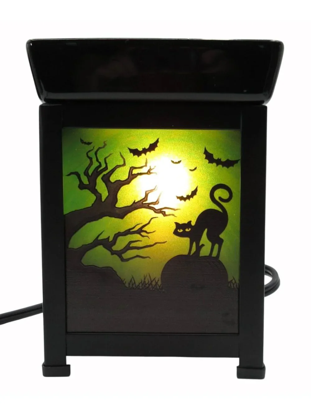 Retired Scentsy Black Pumpkin Graveyard Halloween Decor Wax Warmer Original Box